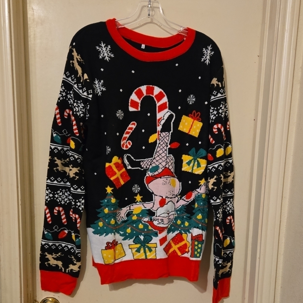 NWOT Festive Black and Red Holiday Sweater